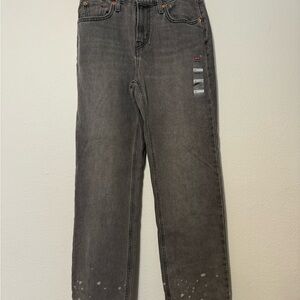 Levis Low Pro‎ Straight Gray Splatter Detail Denim Jeans Size 26 NEW